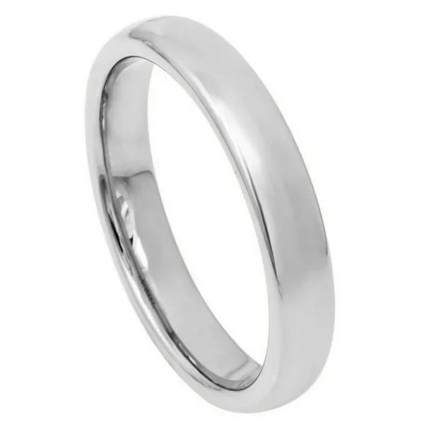 Tungsten Ring Polished Shiny Domed Ring 4mm