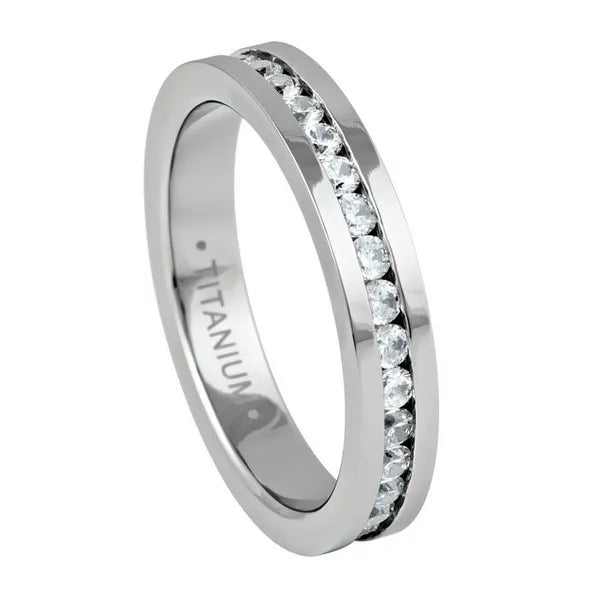 Titanium Full Eternity White CZ 4mm