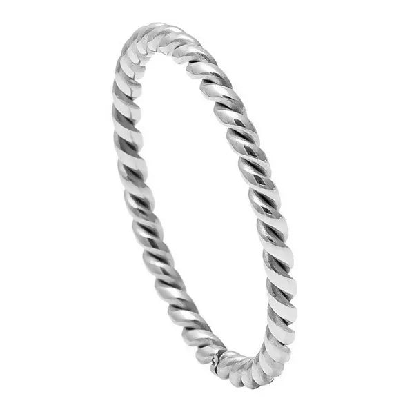 Unplated Twisted Titanium Ring 2mm