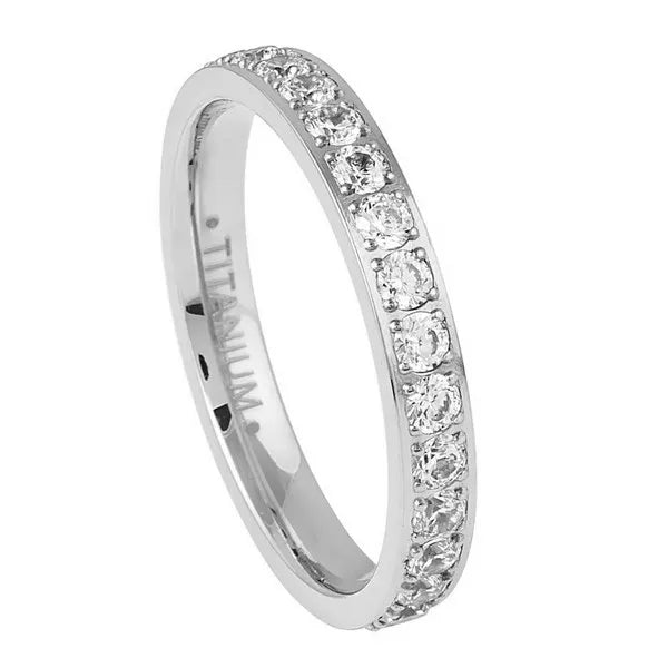 Titanium Full Eternity White CZ 3mm