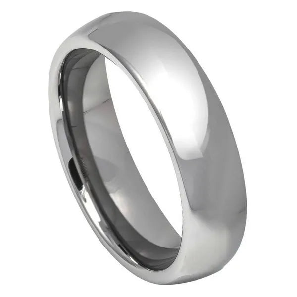 Tungsten Ring Polished Shiny Domed Ring  5.5mm