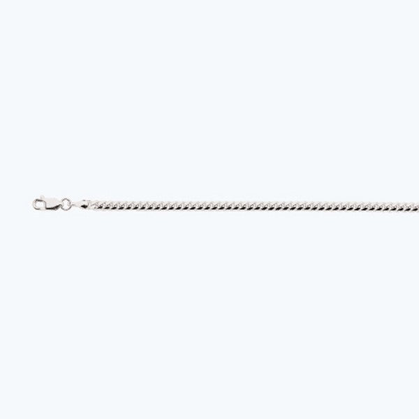 14k 3.5mm White Gold Solid Miami Cuban 7" Chain Bracelet (Available in Lengths 7" - 30")