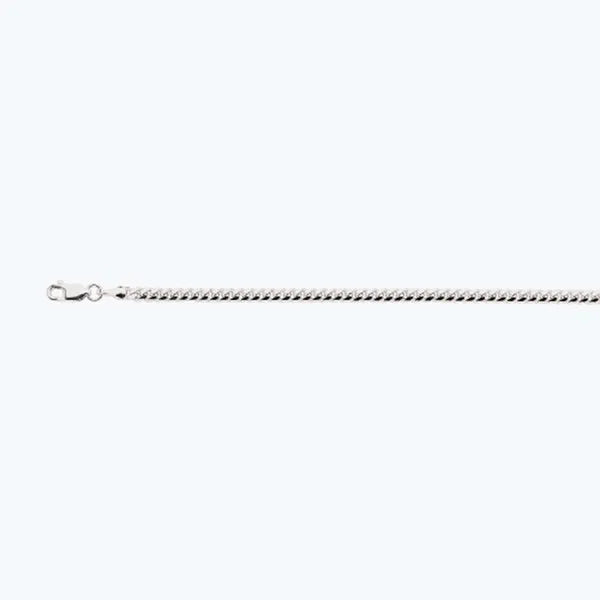 14k 3.5mm White Gold Solid Miami Cuban 7" Chain Bracelet (Available in Lengths 7" - 30")