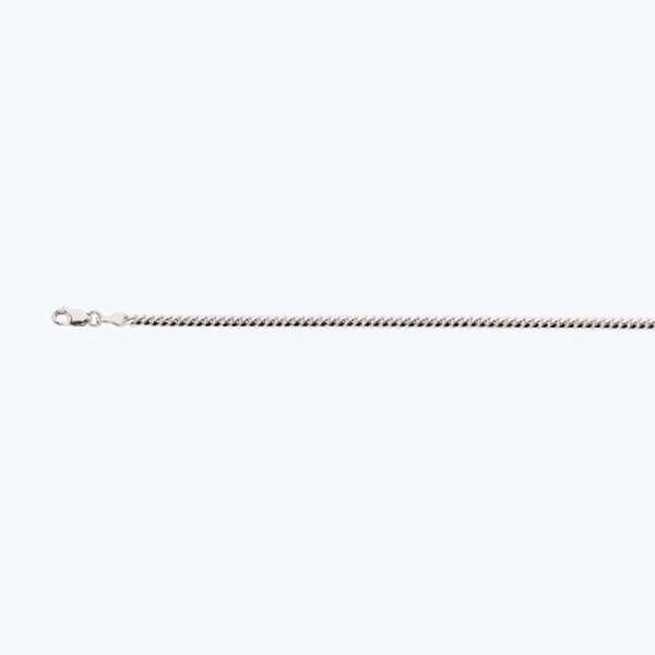 14k 2.5mm White Gold Solid Miami Cuban 7" Chain Bracelet (Available in Lengths 7" - 30")