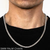 14k 5mm White Gold Palm 16" Chain Necklace (Available in Lengths 7" - 30")