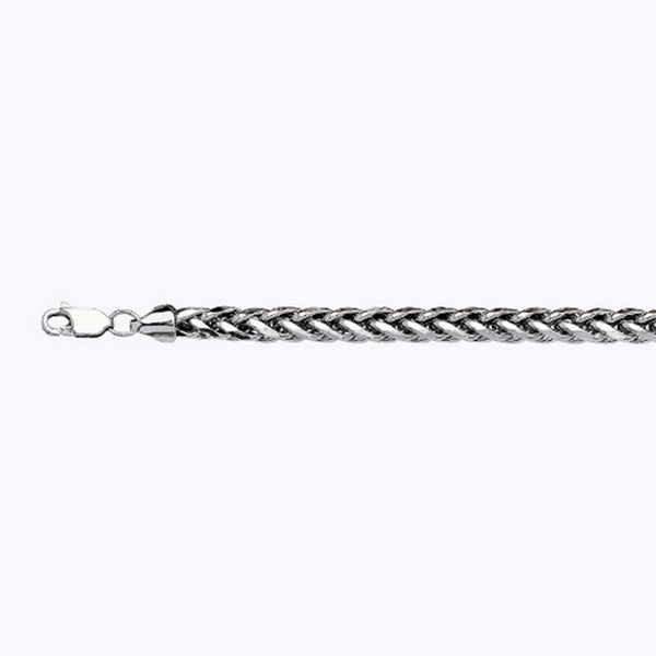 14k 4mm White Gold Palm 7" Chain Bracelet (Available in Lengths 7" - 30")