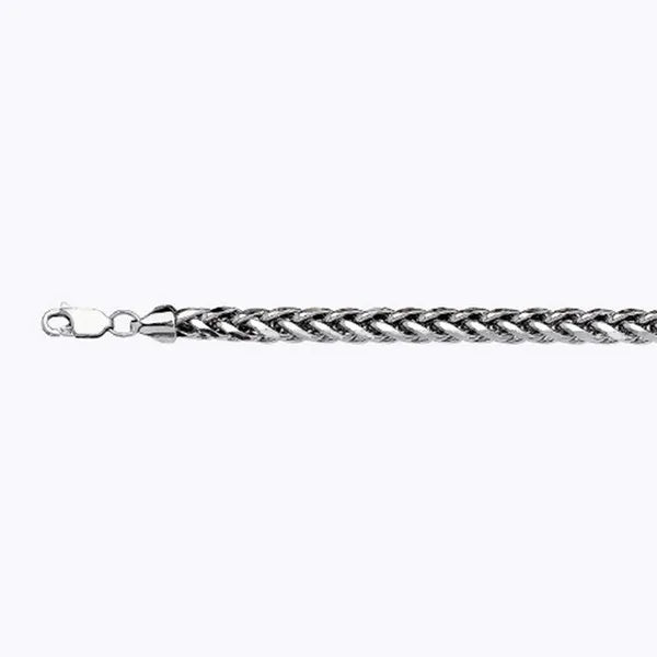 14k 4mm White Gold Palm 16" Chain Necklace (Available in Lengths 7" - 30")