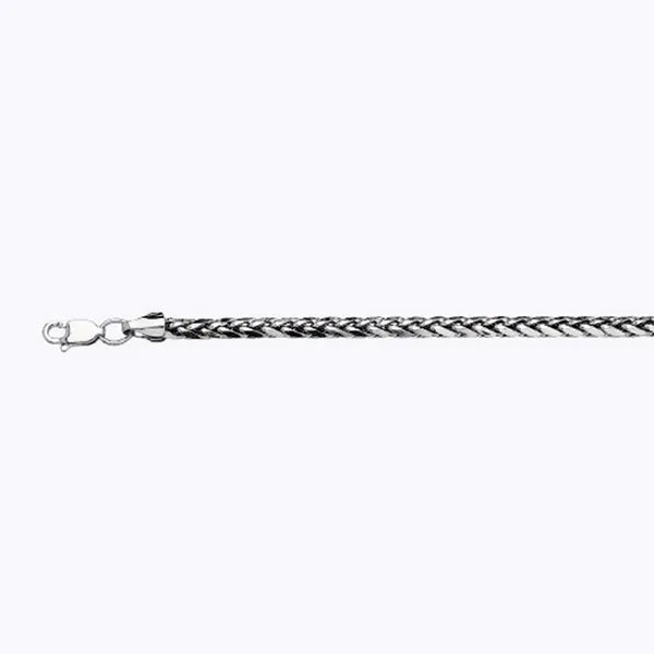 14k 3mm White Gold Palm 7" Chain Bracelet (Available in Lengths 7" - 30")