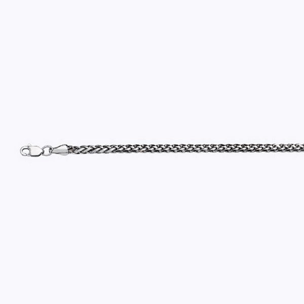 14k 2.5mm White Gold Palm 7" Chain Bracelet (Available in Lengths 7" - 30")