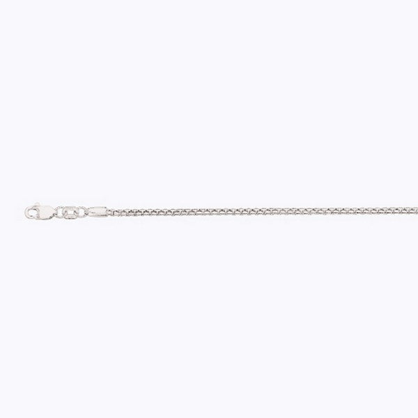 14k 1.5mm White Gold Venetian Box 7" Chain Bracelet (Available in Lengths 7" - 30")