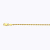 18k 2mm Yellow Gold Solid Dc Rope 16" Chain Necklace (Available in Lengths 7" - 30")