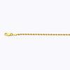 18k 2mm Yellow Gold Solid Dc Rope 16" Chain Necklace (Available in Lengths 7" - 30")