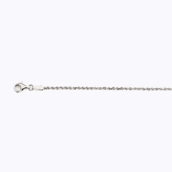 14k 1.5mm White Gold Solid Dc Rope 16" Chain Necklace (Available in Lengths 7" - 30")