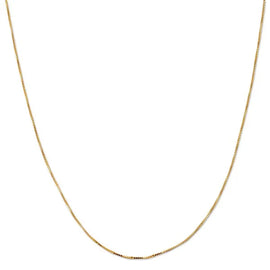 10k Yellow Gold Box 068 Gauge 16" Chain Necklace (Available in Lengths 7" - 30")