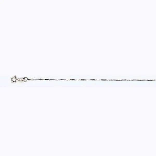 14k White Gold Box 040 Gauge 16" Chain Necklace (Available in Lengths 7" - 30")