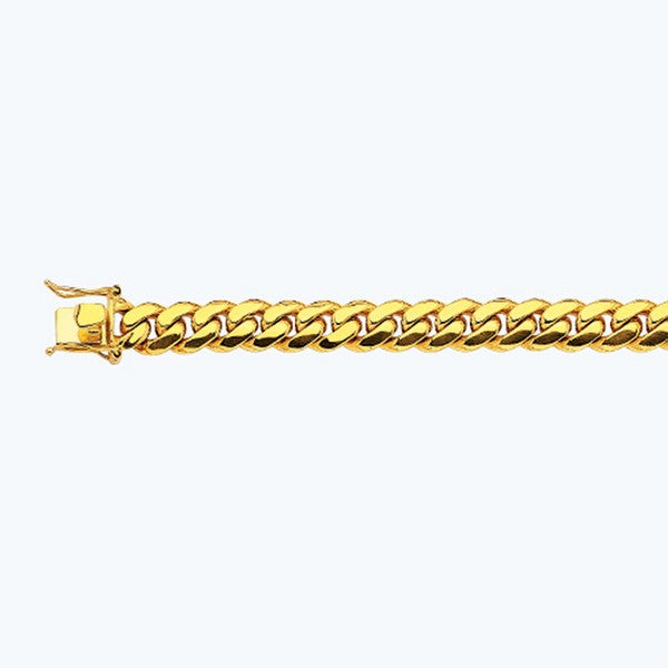 14k 11mm Yellow Gold Solid Miami Cuban 7" Chain Bracelet (Available in Lengths 7" - 30")