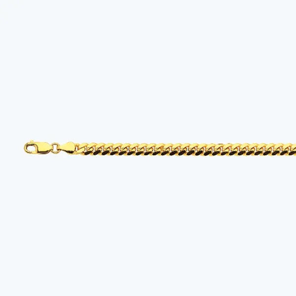 14k 6mm Yellow Gold Solid Miami Cuban 7" Chain Bracelet (Available in Lengths 7" - 30")