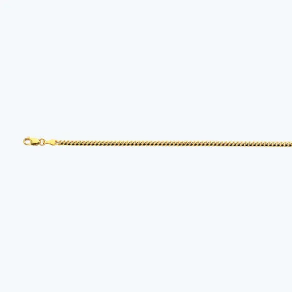 14k 2.5mm Yellow Gold Solid Miami Cuban 7" Chain Bracelet (Available in Lengths 7" - 30")