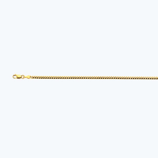 18k 2.5mm Yellow Gold Solid Miami Cuban 16" Chain Necklace (Available in Lengths 7" - 30")