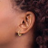 Leslie's 10K Polished Round Link Pattern Huggie Hoop Earrings