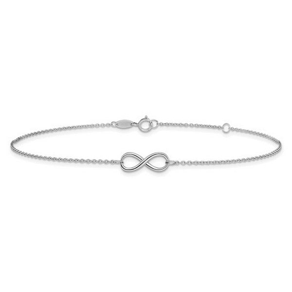 Leslie's 10K White Gold Polished Infinity with 1in ext. Bracelet
