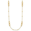 Leslie's 10K Polished and Dia-cut Fancy Link with Beads with 2in ext. Necklace