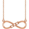 14K Rose 3-Stone Infinity-Inspired Family 18" Necklace Mounting