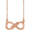 14K Rose 3-Stone Infinity-Inspired Family 18" Necklace Mounting