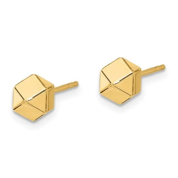 Leslie's 10K Polished Geometric Ball Post Earrings