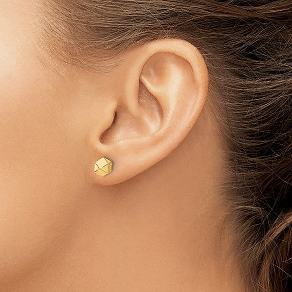 Leslie's 10K Polished Geometric Ball Post Earrings