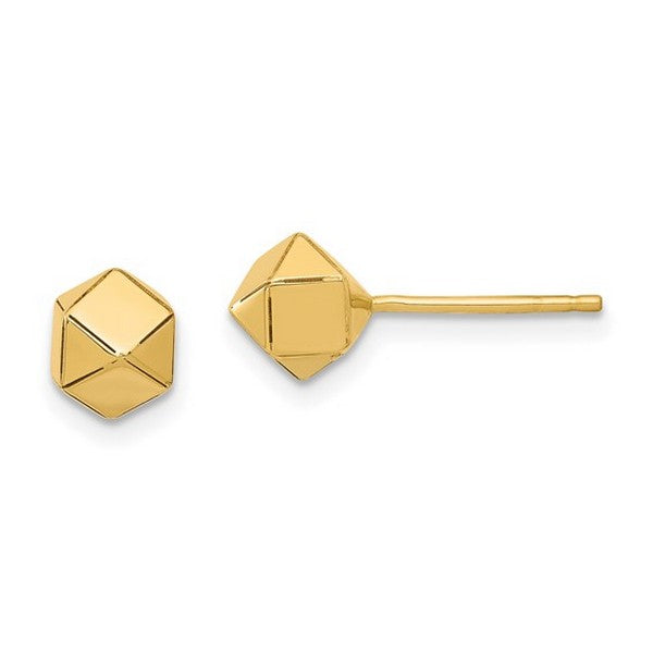 Leslie's 10K Polished Geometric Ball Post Earrings
