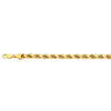 14k 4mm Yellow Gold Dc Hollow Rope 16" Chain Necklace (Available in Lengths 7" - 30")