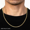 14k 3mm Yellow Gold Palm 16" Chain Necklace (Available in Lengths 7" - 30")