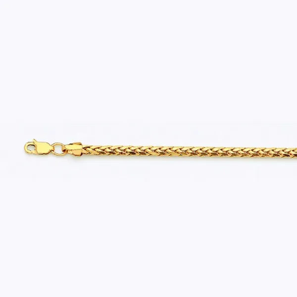 14k 3mm Yellow Gold Palm 16" Chain Necklace (Available in Lengths 7" - 30")