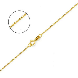 14k Yellow Gold Dc Rolo 023 Gauge 16" Chain Necklace (Available in Lengths 7" - 30")