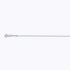 14k White Gold Box 050 Gauge 16" Chain Necklace (Available in Lengths 7" - 30")