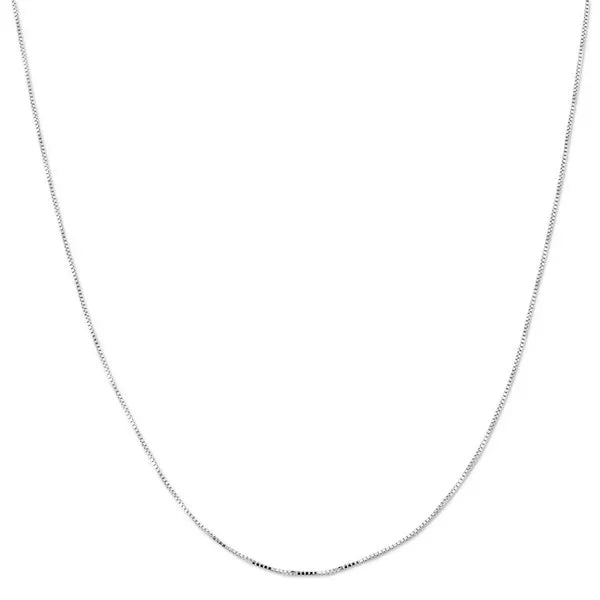 14k White Gold Box 050 Gauge 16" Chain Necklace (Available in Lengths 7" - 30")