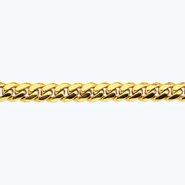 18k 9mm Yellow Gold Solid Miami Cuban 16" Chain Necklace (Available in Lengths 7" - 30")
