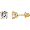 14K Yellow 3 mm Imitation White Cubic Zirconia Inverness Piercing Earrings