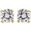 14K Yellow 3 mm Imitation White Cubic Zirconia Inverness Piercing Earrings