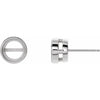 14K White 6.5 mm Round Tapered Bezel-Set Earring Mounting