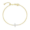 Cross Pendant Bolo Bracelet in 14K Yellow Gold-Plated Sterling Silver