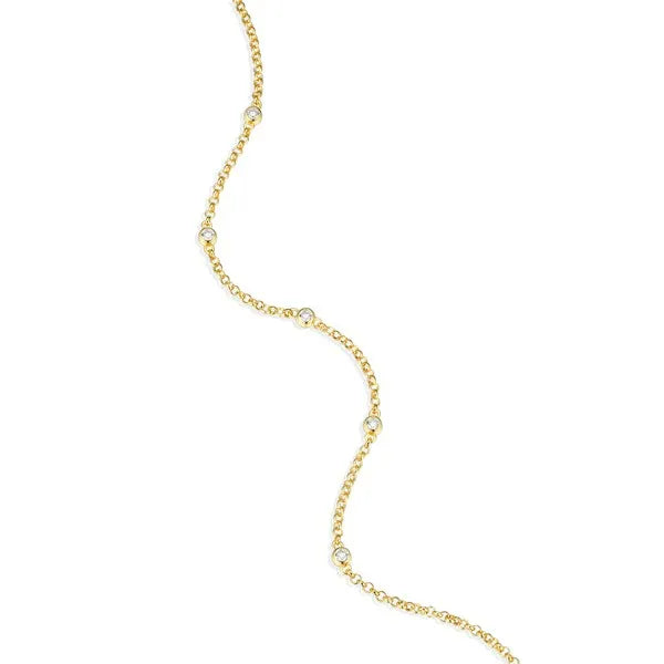 Bezel Station Bolo Bracelet in 14K Yellow Gold-Plated Sterling Silver