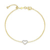 Open Heart Bolo Bracelet in 14K Yellow Gold-Plated Sterling Silver
