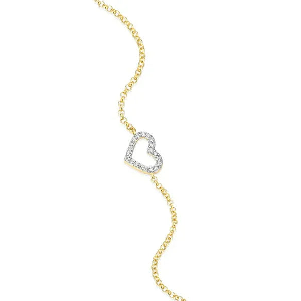 Open Heart Bolo Bracelet in 14K Yellow Gold-Plated Sterling Silver