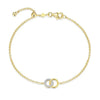 Twin Circle Bolo Bracelet in 14K Yellow Gold-Plated Sterling Silver