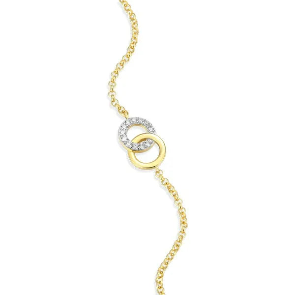Twin Circle Bolo Bracelet in 14K Yellow Gold-Plated Sterling Silver
