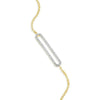 Pave Paperclip Pendant Bolo Bracelet in 14K Yellow Gold-Plated Sterling Silver