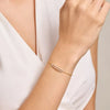 Pave Paperclip Pendant Bolo Bracelet in 14K Yellow Gold-Plated Sterling Silver