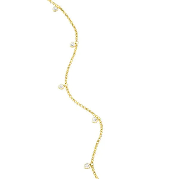 Dangling Hearts Bolo Bracelet in 14K Yellow Gold-Plated Sterling Silver